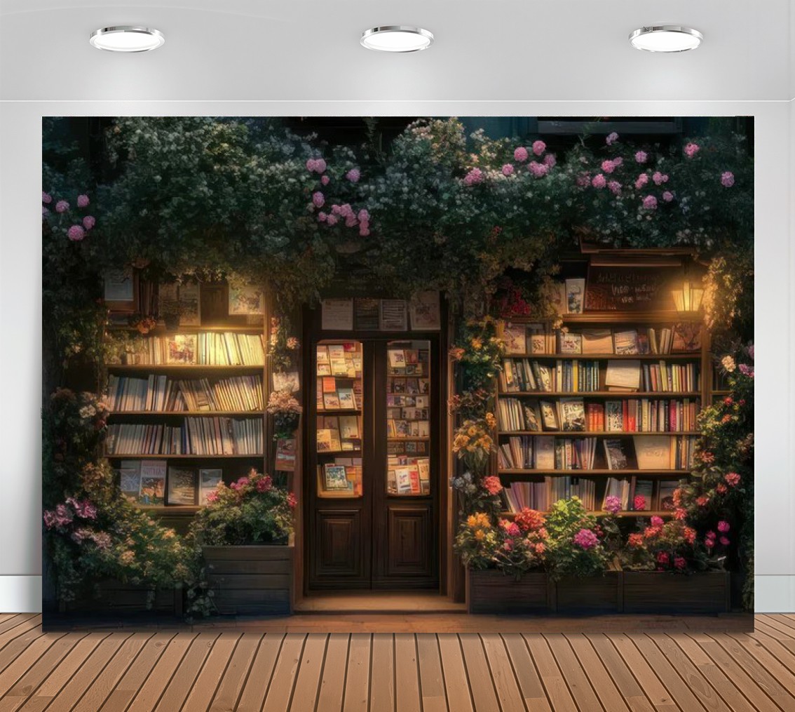 Lighting In Photography Book - Spring Nighttime Bookstore Floral Decor light
